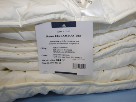  Одеяло Billerbeck Bamboo Uno normal (нормальное) не ниже +18°С, бамбуковое волокно фото в интернет-магазине Герд Биллербек