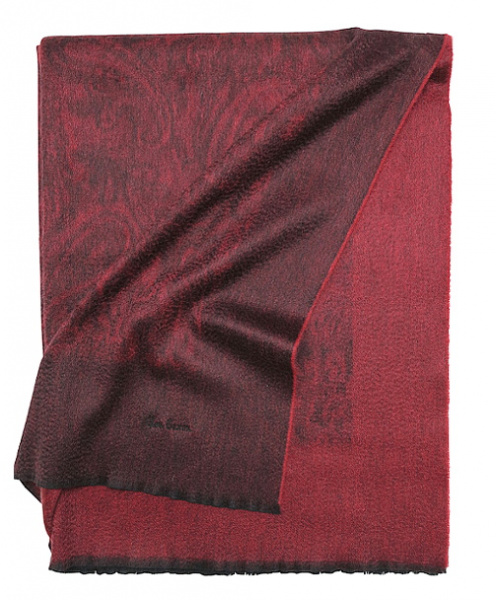 Плед кашемировый Glen Saxon Border Paisley/дамасский узор 120 Black carmine/A5 150x200